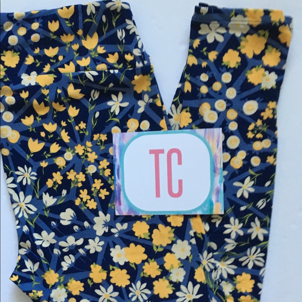 New LuLaRoe TC Leggings ~ blues and yellows ~